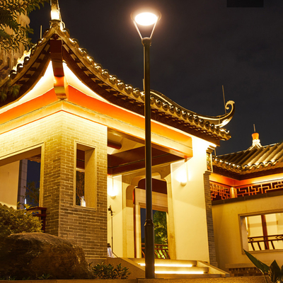 বাইরের শেড ইয়ার্ডের জন্য 20w 30W LED সোলার প্যানেল গার্ডেন পোল লাইট